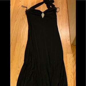 Black halter long dress